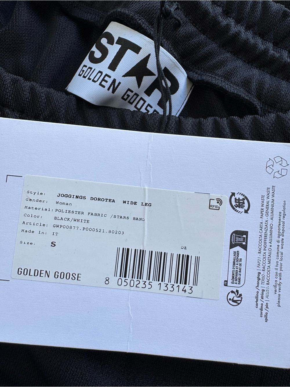 Golden Goose Black Track Pants with Star Detail, Size Small Streetwear Rich Mom - Picture 9 of 16